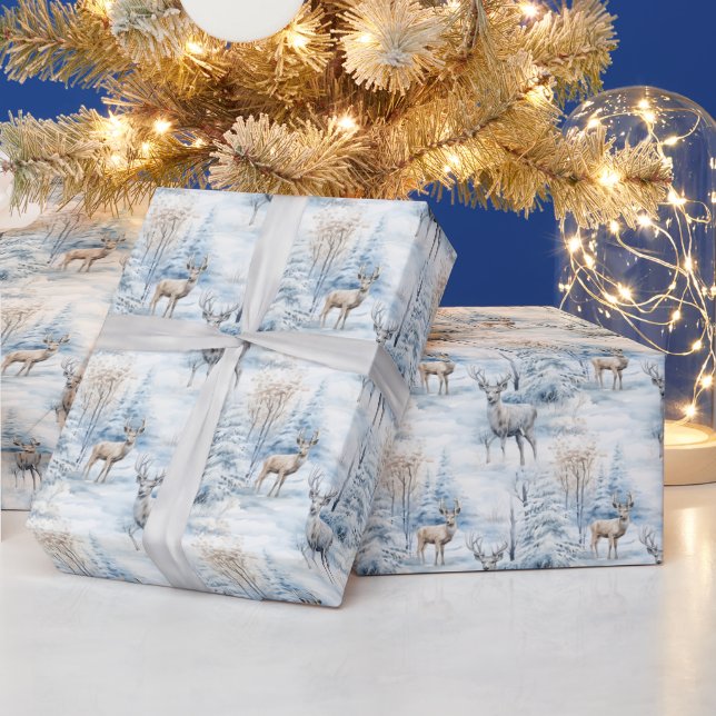 Papel De Presente Veado de Natal nevado (Feriados)