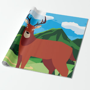 Papel De Presente Veado feliz temporada de outono, animal de design