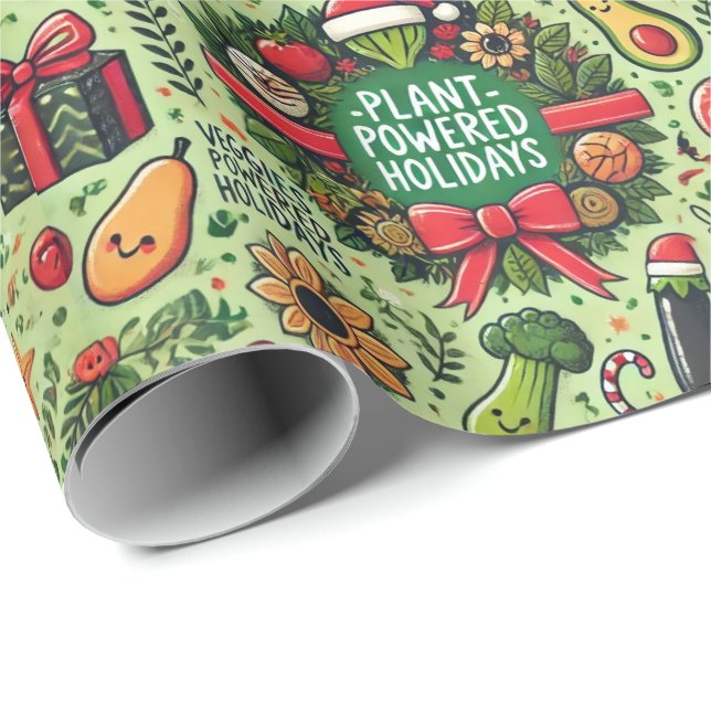 Papel De Presente Vegan-Friendly Christmas Wrapping Paper (Ponta do rolo)