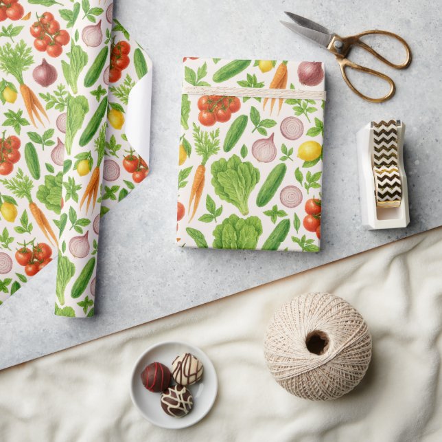 Papel De Presente Vegetable Garden Wrapping Paper (Artesanato)
