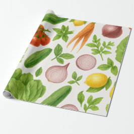 Papel De Presente Vegetable Garden Wrapping Paper | Kitchen Gift