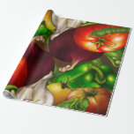 Papel De Presente Vegetais e comida natural orgânica dos<br><div class="desc">Papel de envolvimento</div>