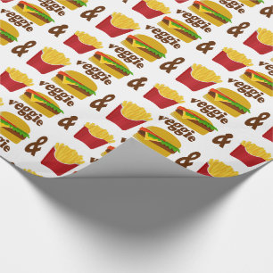 Papel De Presente Veggie Burger e Fries