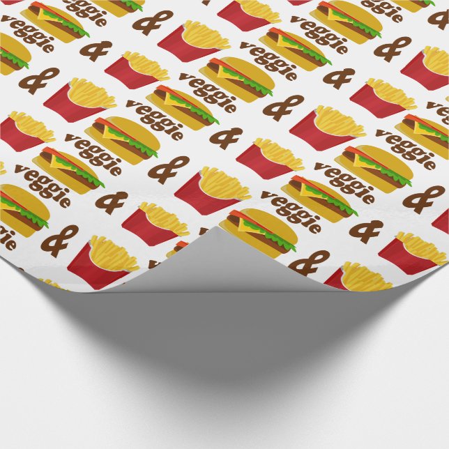 Papel De Presente Veggie Burger e Fries (Ponta)