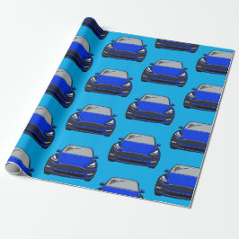 Papel De Presente Veículo elétrico azul SUV Car BlueBackground Wrapp