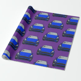 Papel De Presente Veículo elétrico azul SUV Carro roxo Fundo