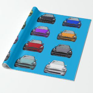 Papel De Presente Veículo elétrico multicolorido SUV Car Blue