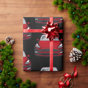Papel De Presente Veículo elétrico vermelho SUV Carro preto