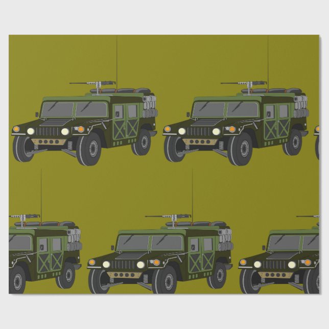 Papel De Presente Veículo Tático Todo-Terreno Humvee Militar (Aberto)