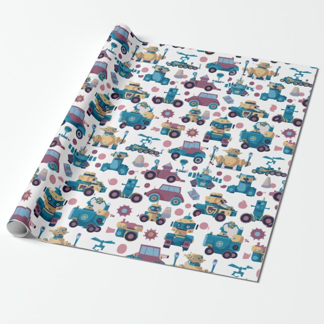 Papel De Presente Veículos de Fantasia  (Desenrolado)