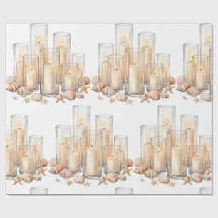 Papel De Presente Vela Costeira Marinha Aquarela