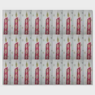 Papel De Presente Vela do vintage com brilho