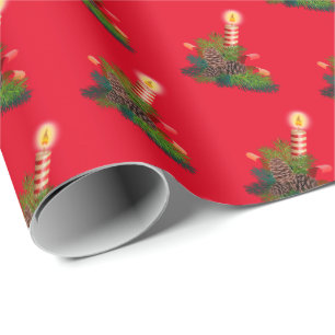 Papel De Presente Vela Vermelha - Presente de Natal de Férias