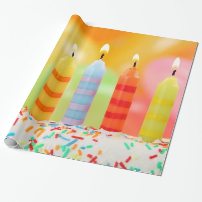 Papel De Presente Velas de Aniversário (Desenrolado)