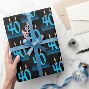 Papel De Presente Velas de aniversário de 40 anos com globos ocular