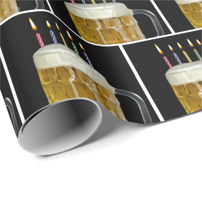 Papel De Presente velas de aniversário na caneca de cerveja (Ponta do rolo)