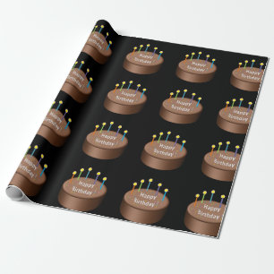 Papel De Presente Velas de bolo de aniversário de chocolate