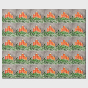 Papel De Presente Velas de Natal