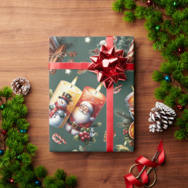 Papel De Presente Velas de Natal quentes