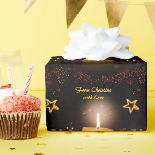 Papel De Presente Velas "De (seu nome) com amor"