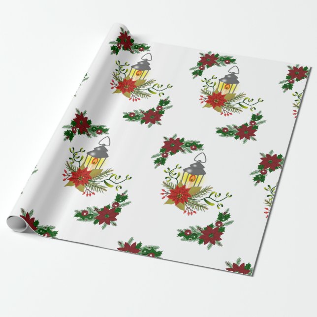 Papel De Presente Velas Douradas de Papel de Embalagem de Natal (Desenrolado)