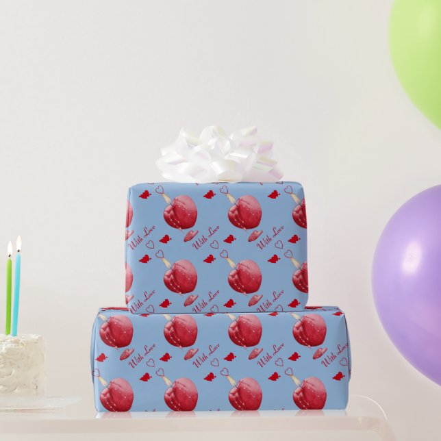 Papel De Presente velas em forma de coração vermelho queimadas român (Presentes para festas)