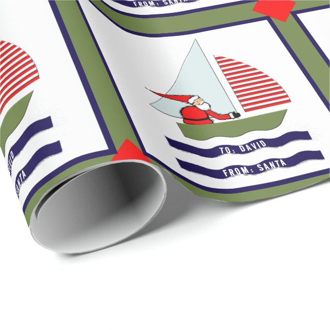Papel De Presente Velejando Natal (Ponta do rolo)