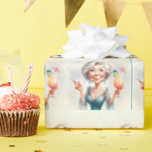 Papel De Presente Velha Clássica com Cocktail