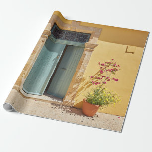 Papel De Presente Velhas portas verdes autênticas de Nicósia Chipr