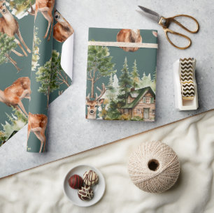 Papel De Presente Velho da Natureza Selvagem Feriado Russo Natal