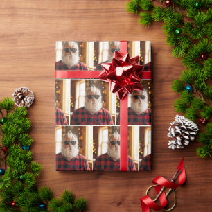 Papel De Presente Velho do Natal com Barba sob Óculos de Sol