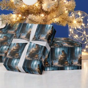 Papel De Presente Velho Natal Com Rabbit