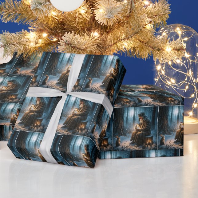 Papel De Presente Velho Natal Com Rabbit (Feriados)