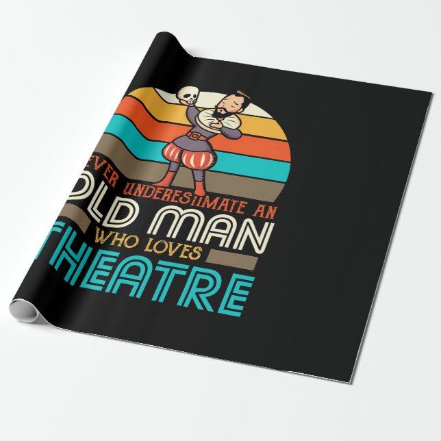 Papel De Presente Velho Que Ama Teatro (Desenrolado)