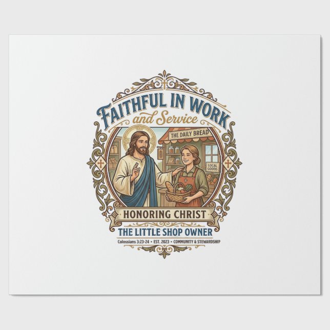 Papel De Presente Vendedor de Artesanato Jesus Etsy Camisa de Fabric (Aberto)
