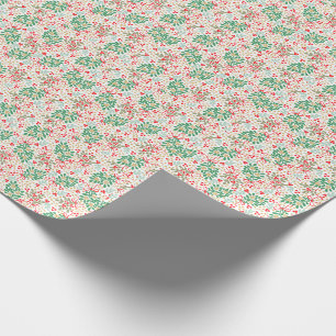 Papel De Presente Veneração de Natal Festivo, Holly Berries e Arcos