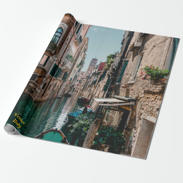 Papel De Presente Veneza Itália Cidade Flutuante (Desenrolado)