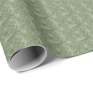 Papel De Presente Verão Contemporâneo florescimento abstrato verde l