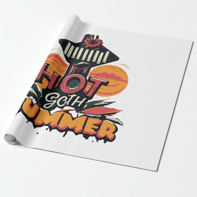 Papel De Presente Verão Quente Chic Goth  (Desenrolado)