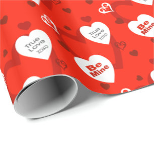 Papel De Presente Verdadeiro Amor Valescas Corações