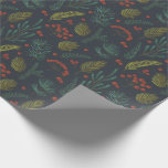 Papel De Presente Verde Botânico Elegante de inverno<br><div class="desc">Combine elegância e verde natural de inverno para criar este papel de embalagem botânica de cor rica.</div>