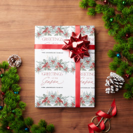 Papel De Presente Verde de Natal Mínimo Moderno Elegante