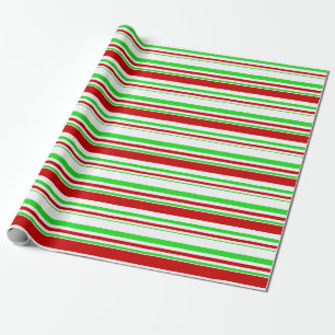 Papel De Presente Verde divertido, branco, Natal vermelho inspirado
