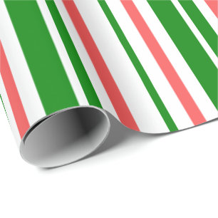 Papel De Presente Verde divertido, branco, Natal vermelho inspirado