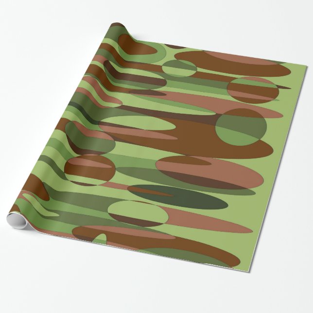 Papel De Presente Verde e Brown militares (Desenrolado)