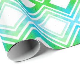 Papel De Presente Verde e Teal Padronizam Qualquer Quebra de Present