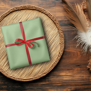 Papel De Presente Verde Erva Cor Sólida   Clássico   Elegante