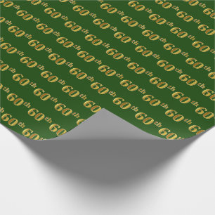 Papel De Presente Verde, evento do ouro 60th do falso (Sixtieth)