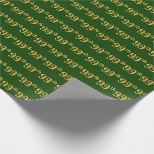 Papel De Presente Verde, evento do ouro 99.o do falso (Ninety-Nono)