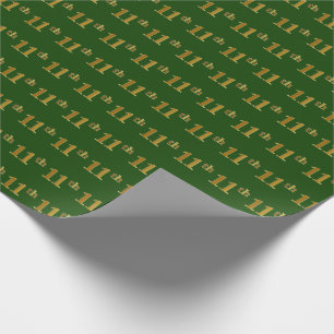 Papel De Presente Verde, evento do ouro do falso 11o (décimo